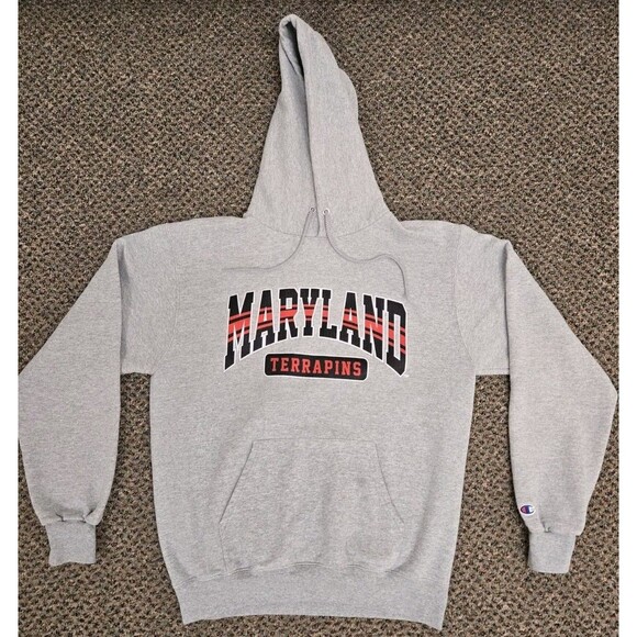 Champion Maryland Terrapins Hoodie Gray Pullover Embroidered (Men's M) - Picture 1 of 9